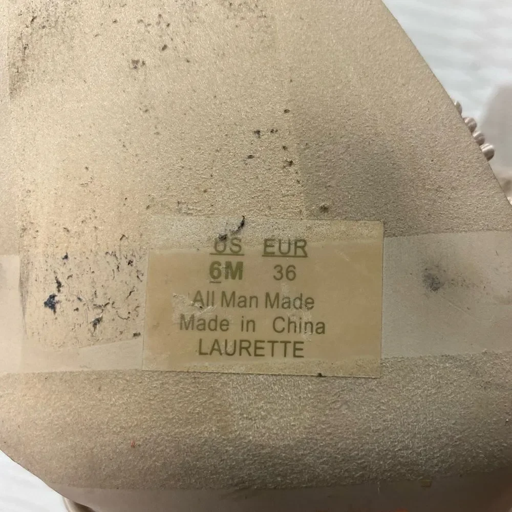 EUC Sam Edelman Tan Laurette Slip On 4” High Heel Sandals - Size 6